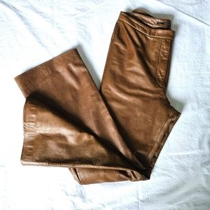 ISDA & CO soft and sumptuous genuine brown leather pants SIZE 8